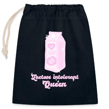 Die Königin der Laktoseintoleranz - Verschließbarer Geschenkbeutel aus Baumwolle (25x30cm) - Navy - Vorne