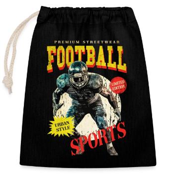 American Football Spieler USA Amerika Sport Retro - Verschließbarer Geschenkbeutel aus Baumwolle (25x30cm) - Schwarz - Vorne