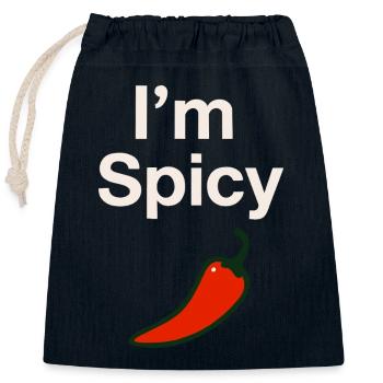 I'm spicy! - Closable cotton gift bag (25x30cm) - navy - Front