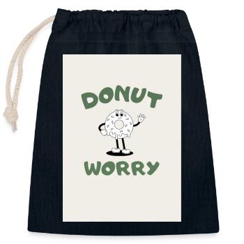 DONUT WORRY - Closable cotton gift bag (25x30cm) - navy - Front