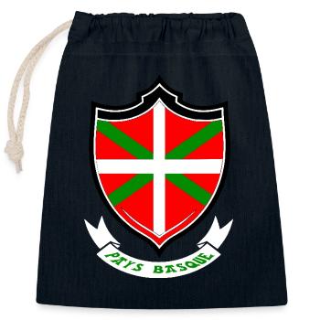 Basque Country - Closable cotton gift bag (25x30cm) - navy - Front