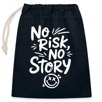 Smiley sans risque, sans histoire - Sac cadeau en coton avec cordon (25 x 30 cm) - bleu marine - Devant