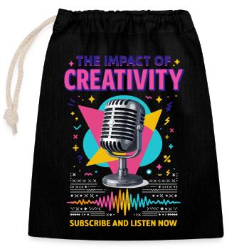 Le pouvoir de la créativité - Sac cadeau en coton avec cordon (25 x 30 cm) - noir - Devant