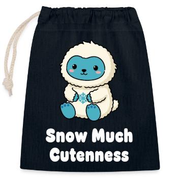 Ours des neiges câlin en costume duveteux - Sac cadeau en coton avec cordon (25 x 30 cm) - bleu marine - Devant