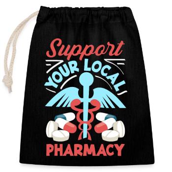 Apotheker Pharmazeutisch-technischer - Verschließbarer Geschenkbeutel aus Baumwolle (25x30cm) - Schwarz - Vorne