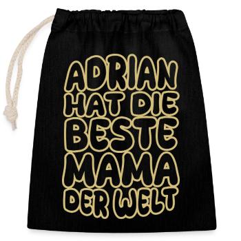 Gift for Adrian - Closable cotton gift bag (25x30cm) - black - Front