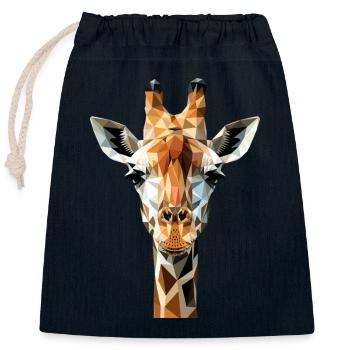 Giraffe Africa Love Safari Wilderness Cute Giraffes - Closable cotton gift bag (25x30cm) - navy - Front