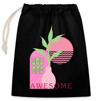 Tu es incroyable - Sac cadeau en coton avec cordon (25 x 30 cm) - noir - Devant
