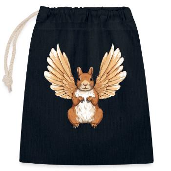 Süßes Hasen-Engel-Design - Verschließbarer Geschenkbeutel aus Baumwolle (25x30cm) - Navy - Vorne