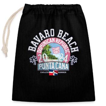 Bavaro beach Punta Cana travel the world - Sac cadeau en coton avec cordon (25 x 30 cm) - noir - Devant
