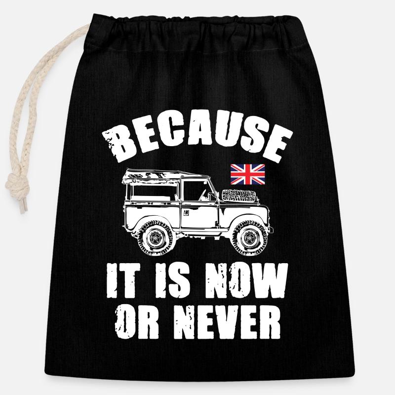 Landy Because It IS Now or Never - Closable cotton gift bag (25x30cm) - black