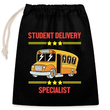 School Bus Driver School Bus - Closable cotton gift bag (25x30cm) - black - Front