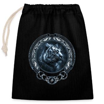 Tigre du Bengale roi tigre - Sac cadeau en coton avec cordon (25 x 30 cm) - noir - Devant