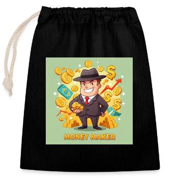 Geldmacher: Strategien für den finanziellen Erfolg - Verschließbarer Geschenkbeutel aus Baumwolle (25x30cm) - Schwarz - Vorne