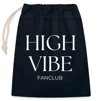 HIGH VIBE FANCLUB - Verschließbarer Geschenkbeutel aus Baumwolle (25x30cm) - Navy - Vorne