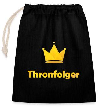Thronfolger - Verschließbarer Geschenkbeutel aus Baumwolle (25x30cm) - Schwarz - Vorne
