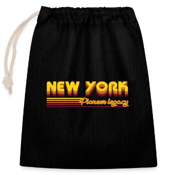 cool New York USA states design - Closable cotton gift bag (25x30cm) - black - Front