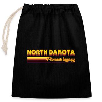 cool North Dakota USA states design - Closable cotton gift bag (25x30cm) - black - Front