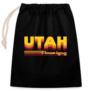 cool Utah États-Unis États design - Sac cadeau en coton avec cordon (25 x 30 cm) - noir - Devant