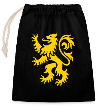 Lion Munich heraldic animal – Bayern Stolz Design - Closable cotton gift bag (25x30cm) - black - Front