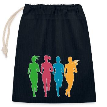Joggers in action - Closable cotton gift bag (25x30cm) - navy - Front