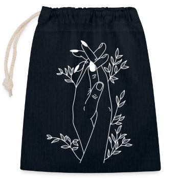 Wachsende Hände - Verschließbarer Geschenkbeutel aus Baumwolle (25x30cm) - Navy - Vorne