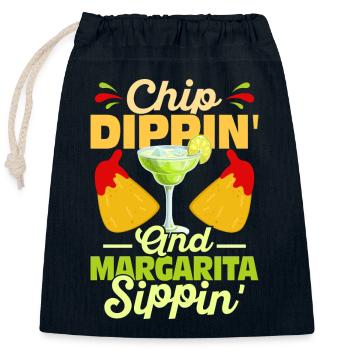 Chip Dippin' And Margarita Sippin' Nacho Cinco De - Verschließbarer Geschenkbeutel aus Baumwolle (25x30cm) - Navy - Vorne