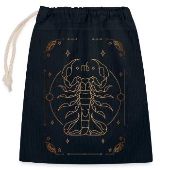Sternzeichen Skorpion: Sternbild Tierkreis - Verschließbarer Geschenkbeutel aus Baumwolle (25x30cm) - Navy - Vorne