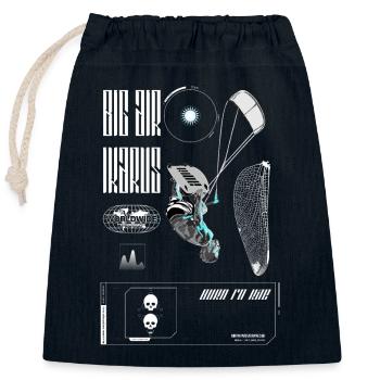 Ikarus Kiteboarding - Closable cotton gift bag (25x30cm) - navy - Front
