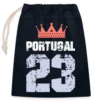 Portugal 23 Maillot 2023 - Sac cadeau en coton avec cordon (25 x 30 cm) - bleu marine - Devant