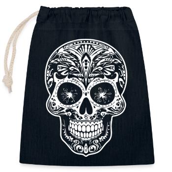 Skeleton Costume Bones Halloween Horror - Closable cotton gift bag (25x30cm) - navy - Front