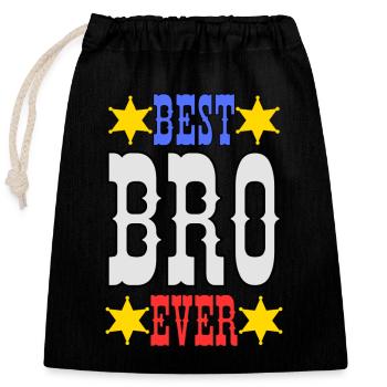 Meilleur frère de tous les temps - Sac cadeau en coton avec cordon (25 x 30 cm) - noir - Devant