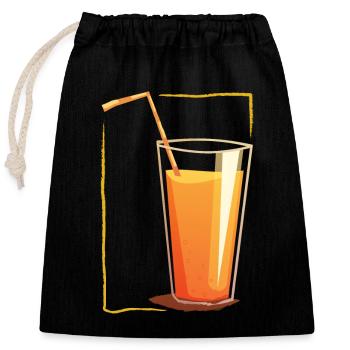 Drink in a frame - Closable cotton gift bag (25x30cm) - black - Front
