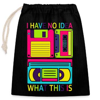 Music, Retro, Heavy Metal, Hard Rock, Punk, Vinyl, Pop - Closable cotton gift bag (25x30cm) - black - Front