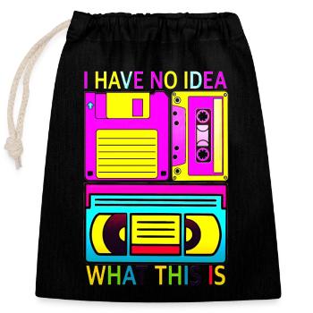 Music, Retro, Heavy Metal, Hard Rock, Punk, Vinyl, Pop - Closable cotton gift bag (25x30cm) - black - Front