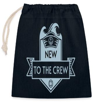 New to the Crew - Verschließbarer Geschenkbeutel aus Baumwolle (25x30cm) - Navy - Vorne