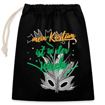 Carnival costume "my costume is in the laundry" - Closable cotton gift bag (25x30cm) - black - Front