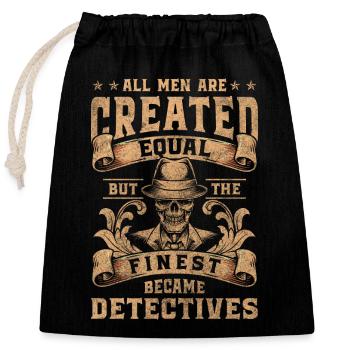Detective clue trail secret agent - Closable cotton gift bag (25x30cm) - black - Front