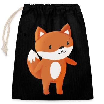 Fox - Closable cotton gift bag (25x30cm) - black - Front