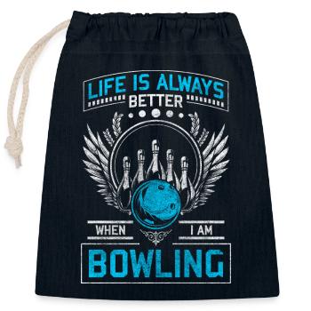 Bowling Pin Winner Bowling Club - Closable cotton gift bag (25x30cm) - navy - Front