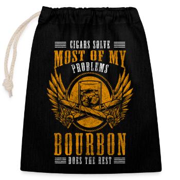 Cigarette nerveuse - Sac cadeau en coton avec cordon (25 x 30 cm) - noir - Devant