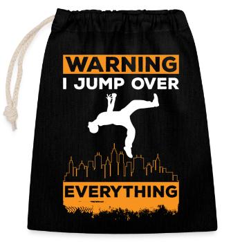 Parkour Urban Streetstyle Traceur - Sac cadeau en coton avec cordon (25 x 30 cm) - noir - Devant