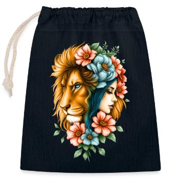 Wunderbare Frau, deren lange Haare - Verschließbarer Geschenkbeutel aus Baumwolle (25x30cm) - Navy - Vorne