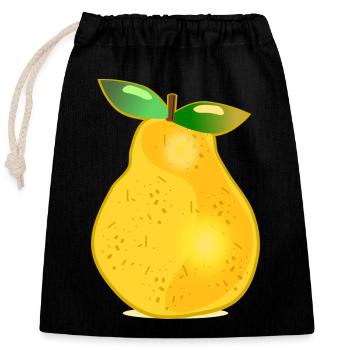 FRUITS POIRE MÛRE - Sac cadeau en coton avec cordon (25 x 30 cm) - noir - Devant