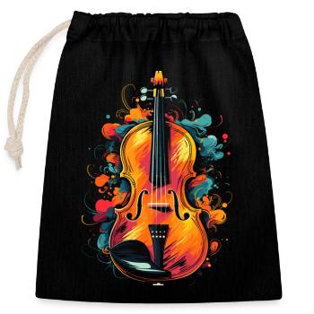 Violin - Closable cotton gift bag (25x30cm) - black - Front