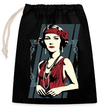 Flappers Girls AURORE - Closable cotton gift bag (25x30cm) - black - Front