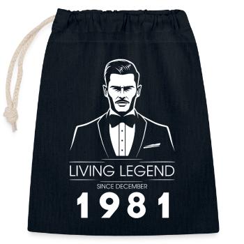 44. Geburtstag Living Legend (GENT) since 12/1981 - Closable cotton gift bag (25x30cm) - navy - Front