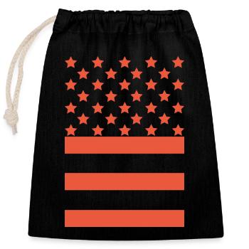 Star Stripe Graphic Pattern - Closable cotton gift bag (25x30cm) - black - Front