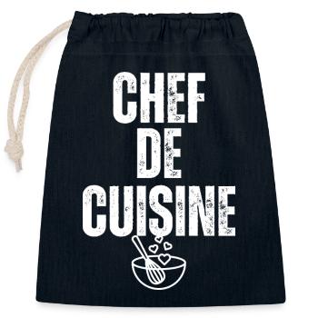 Chef de Cuisine - Sac cadeau en coton avec cordon (25 x 30 cm) - bleu marine - Devant