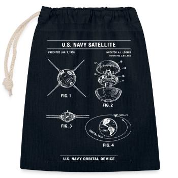 Schéma du plan des satellites de la Marine - Sac cadeau en coton avec cordon (25 x 30 cm) - bleu marine - Devant
